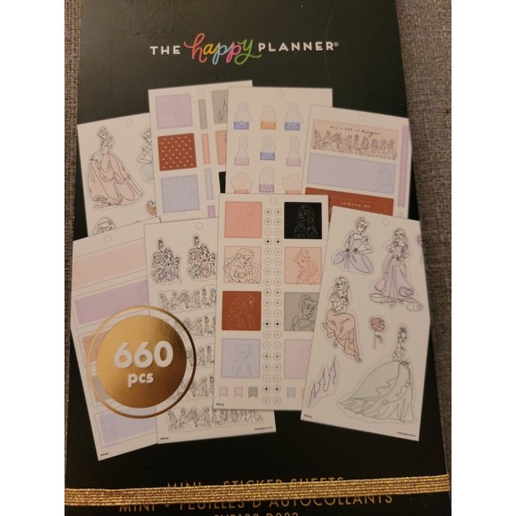 NEW the Happy Planner Disney Princess ELEGANCE MINI Value Pack Stickers 660 Pcs. - Picture 5 of 7